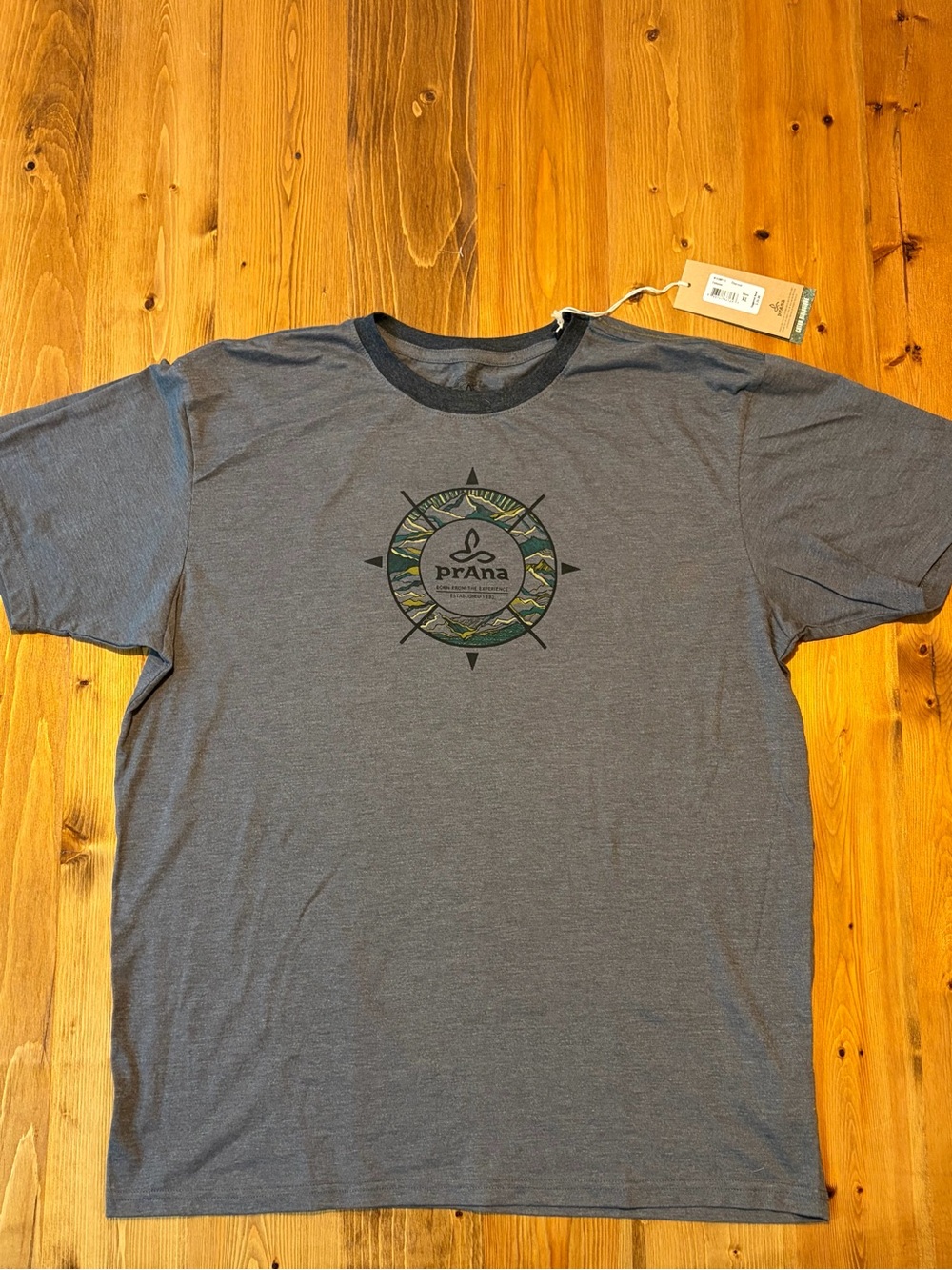 Prana Men's Heather Blue Compass Graphic Tee